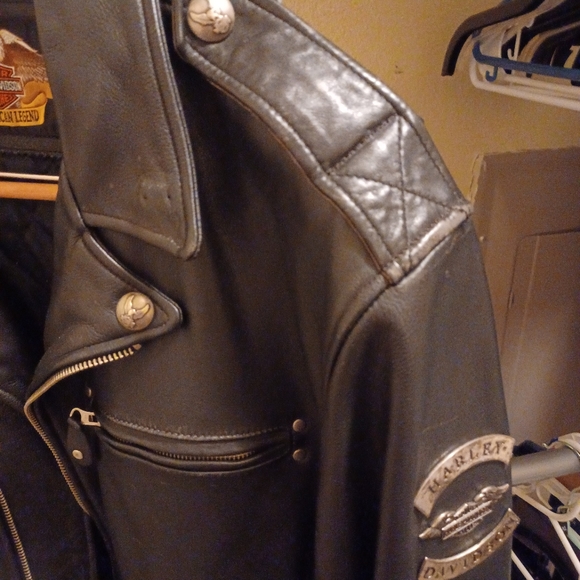 Men’s Harley Davidson Leather Jacket Eagle Embossed - large - Picture 4 of 12